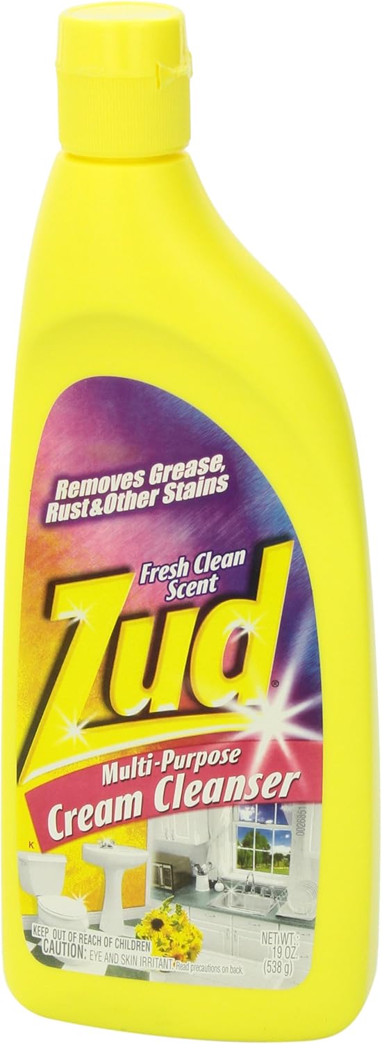 Zud Cream Cleanser (2-Pack) - Ultimate Bathroom Cleaner / Bleach-Free Formula for Shiny Surfaces / Removes Rust, Hard Water Stains, & Grime / Best for Countertops, Bathrooms, Marble, and More (530019)