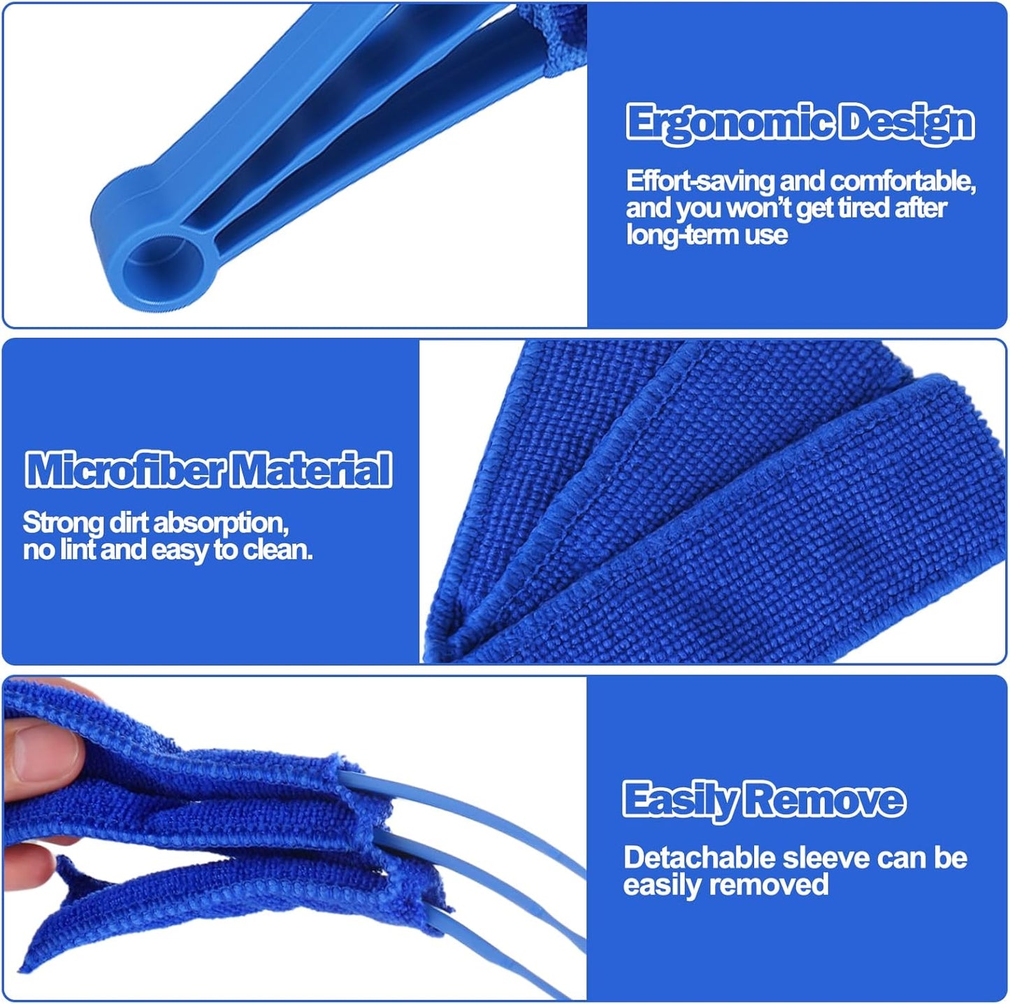 XANGNIER Window Blind Cleaner Duster Tool Set,Blind Cleaning Tools,Washable Multi-Surface Dusting Kit for Wood Blind,Venetian Blinds,Vinyl Blinds,AC Vents,Car Vents,Air Condition,Shutter& Fans