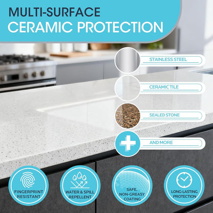 Ceramic Coating Spray for Stainless Steel & Glass - Fingerprint & Water-Spot Repellent, Long-Lasting Surface Protection for Kitchen & Bath (500ml)