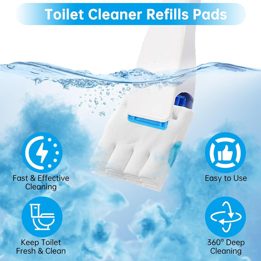 24 Pack Flushable Refills Compatible with Scrubbing Bubbles Toilet Bowl Brush, Disposable Cleaner Refills Pads for Scrubbing Bubbles Toilet Wand, Toilet Brush Refill Accessories (Only Pads)
