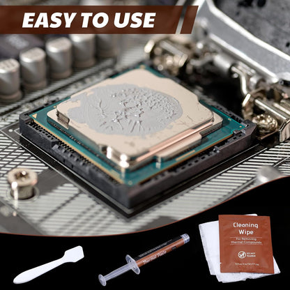 2 Pack Thermal Computer Paste 3.5g with Spatula and Cleaning Wipes for CPU Consoles Graphics Cards Laptops High Thermal Conductivity, Long Durability Safe Application