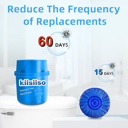 KIISIISO Toilet Bowl Cleaners 6 Bottles, Automatic Long-Lasting Toilet Bowl Cleaner Tablets in Bottle, for About 6 Months' Supply, Blue