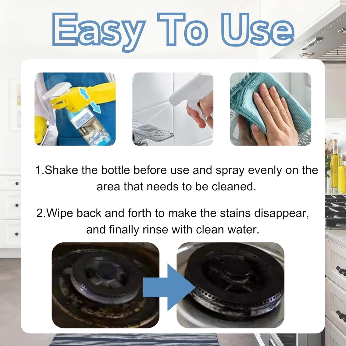 2PCS Spray Splash Cleaner Multi-Purpose Cleaning Spray,Oven Foam Spray, Kitchen Foam Cleaner, Kitchen, Countertop, Oven Multi-Purpose Spray.