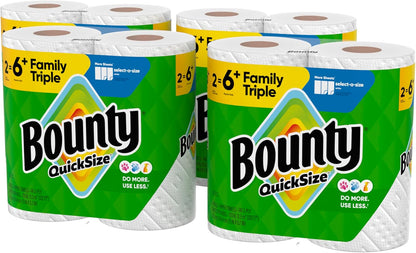Bounty Quick Size Paper Towels, White, 8 Family Rolls