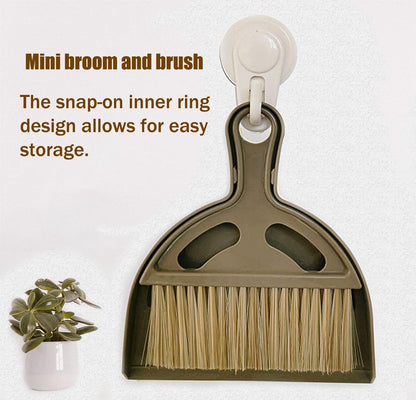 Small Mini Hand Broom Dustpan : Small Broom and Dustpan Set, Mini Broom and Dustpan Set, Mini Dustpan and Brush Set for Cat Litter, Kitchen, Tables, Countertops, Cars, etc.