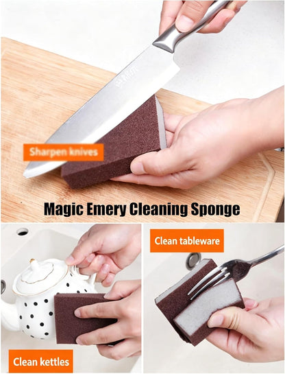 Magic Emery Cleaning Sponge Nano Carborundum Sponge Scrub Pad Pot Scrubber for Removing Rust Cleaning Pots and Pans (5 Pack)