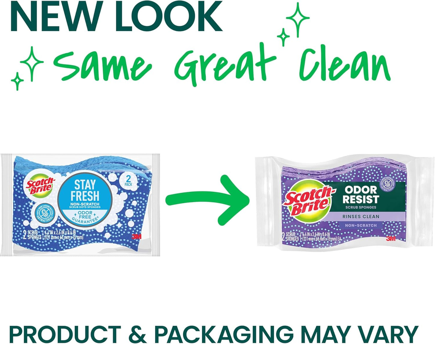 Scotch-Brite Odor Resist Heavy Duty Scrub Sponge, Dishwasher-Safe Kitchen sponges for Serious Scrubbing, Multipurpose Dish Sponge for Stuck-On Messes, 3 Scrubbing Sponges