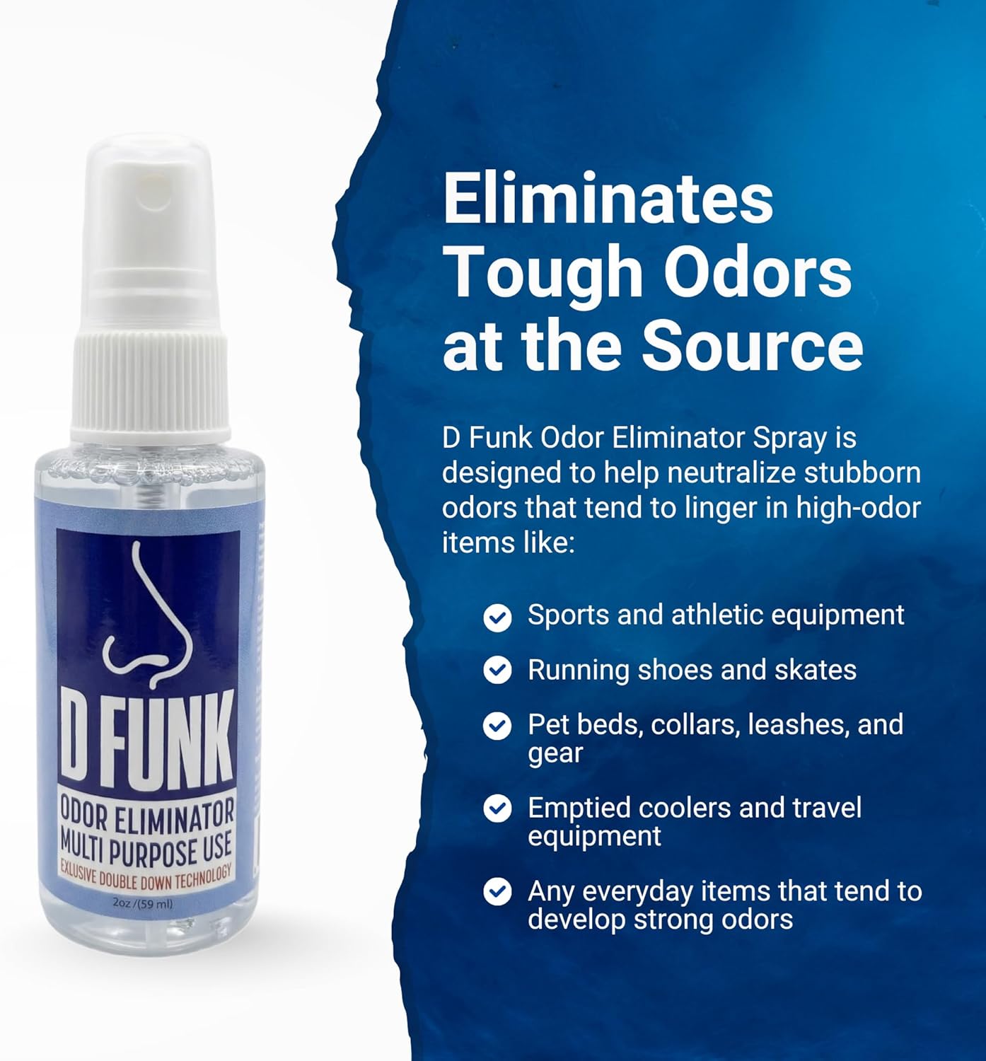 Ardent D Funk Odor Eliminator for Strong Odor, 2 Pack, 2 oz. Bottle, Spray to Remove Smells and Odors, Pet Supplies, Sport Shoes and Equipment, Coolers, Made in USA