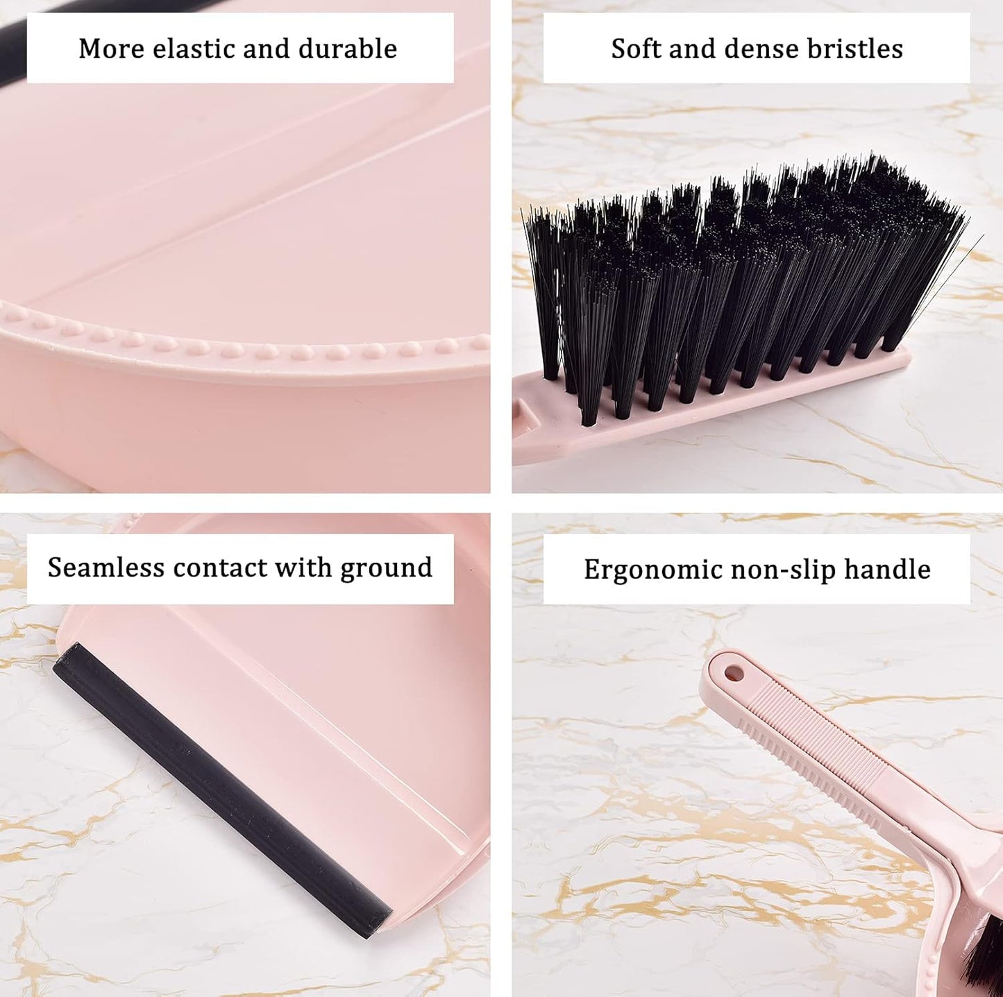 Small Mini Broom & Pink Dustpan Set for Home Kitchen Office Car
