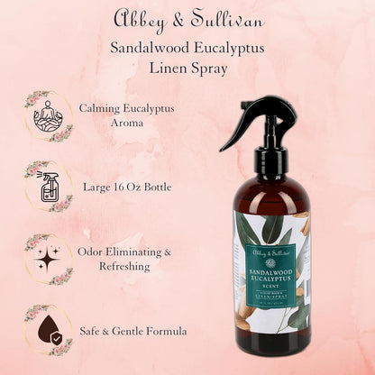 Abbey & Sullivan Linen Spray, Sandalwood Eucalyptus, 16 oz