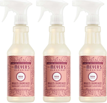 MRS. MEYER'S CLEAN DAY Multi-Surface Everyday Cleaner, Rose Scent, 16 Fl Oz Bottle - 3 Pack