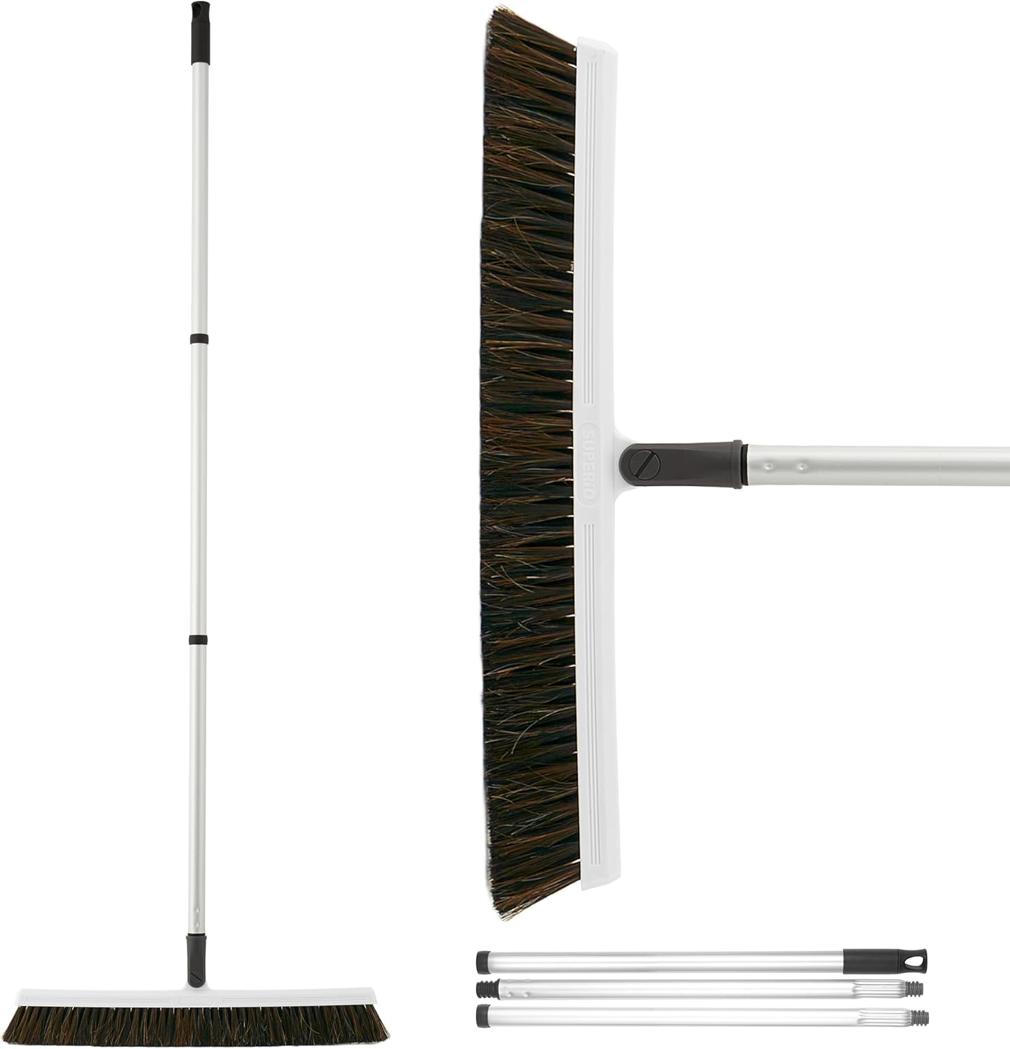 Superio 16"" Slim Silicone Salon Broom - Carpet Rake for Liquid, Human Hair, and Pet Hair, and Fur Space Saving and Easy to Wash, 12811274