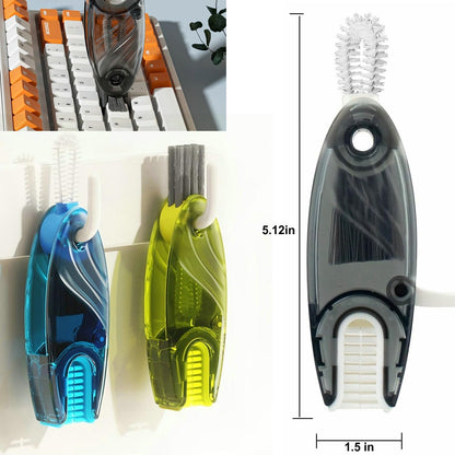 4 in 1 Cup Lid Cleaning Brush Set Multifunctional Bottle Brush Cleaner Tiny Bottle Cup Lid Brush Straw Cleaner Tools Mini Silicone Bottle Cup-Holder Cleaner with Hook Remover 1pc Bright Green