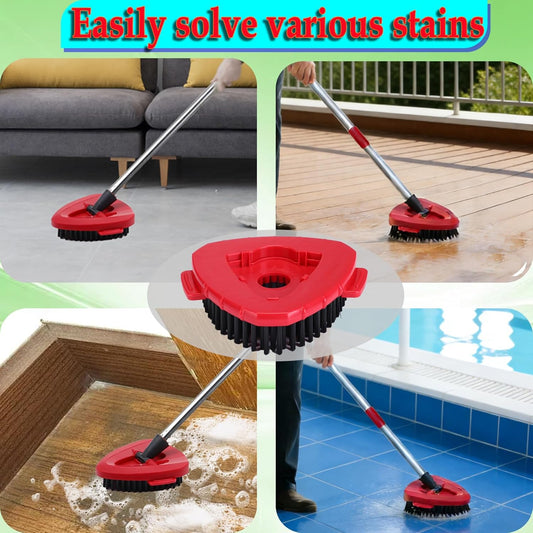 Spin Mop Scrub Brush Head Compatible with O Cedar EasyWring 1-Tank Spin Mop System, 2 Microfiber Scrubber Mop Head Refills & 1 Mop Base, Hard Bristle Cleaning Brush for Bathroom, Kitchen, Tub and Tile