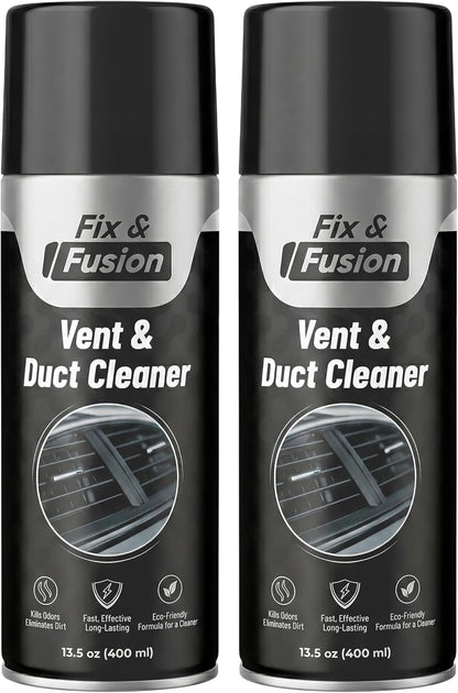 FIX & FUSION A/C Vent and Duct Cleaner | Foaming Spray for Car Air Conditioner | Freshens & Cleans Dust Build-Up | Fast, No-Rinse Formula | Automotive HVAC Refresher & Detailer