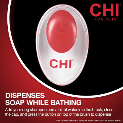 CHI for Dogs Rubber Fur Accumulator Brush, Dog Grooming Tool for Removing Loose Hair and Lint from Coats Furniture Clothing and Car Seats, Flexible Rubber Bristles, Easy Clean Grooming Brush