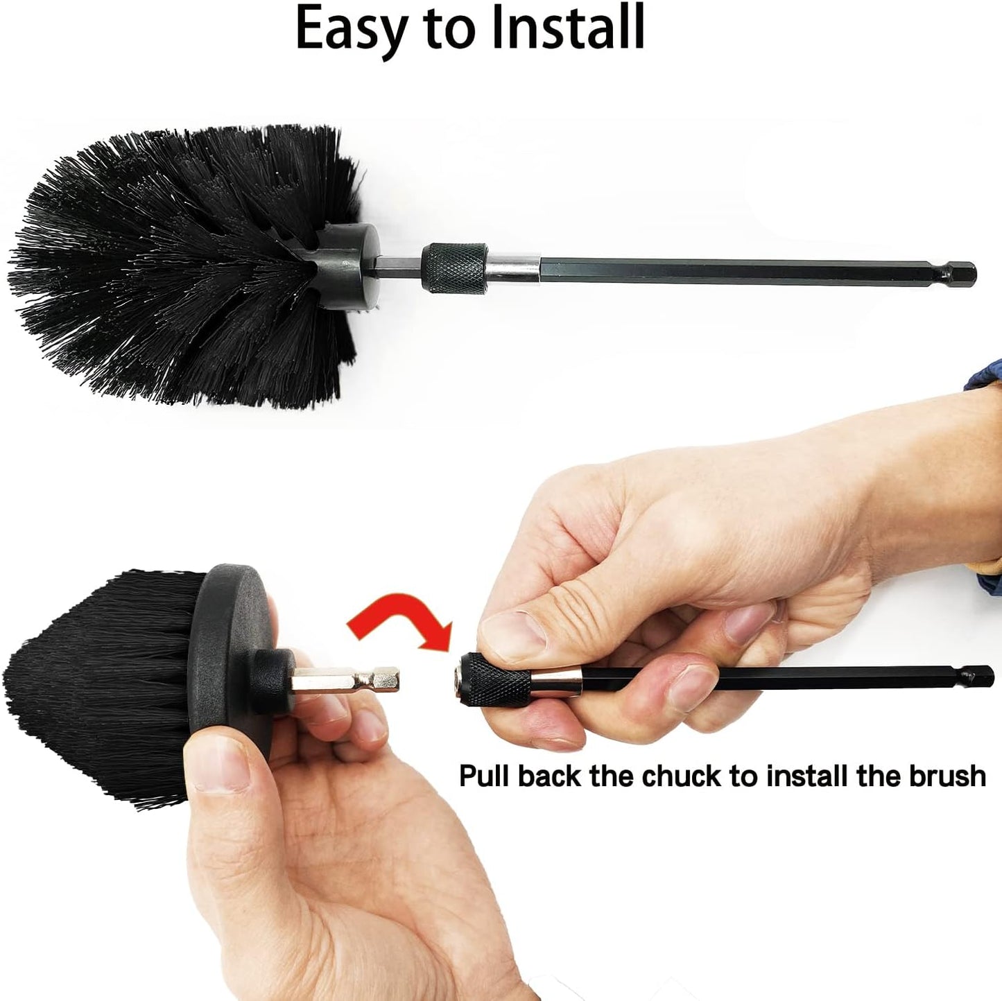 8 Pack Drill Brush Attachment Set,1/4in Power Scrubber Brush + Extend Long Rod, Power Cleaning Scrub Brush for Bathroom, Tub, Tile, Floor, Grout, Boat(White)