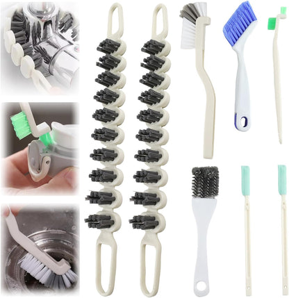 8 PCS Curved Crevice Cleaning Brush, Flexible Sink Faucet Cleaning Brush, Hard Bristle Scrub Brush for Grout, Small Scrub Brush for Cleaning Sink Scrub Brush, Window Track Gas Stove Corner Grout