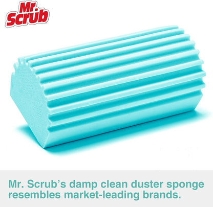 4 Pack Damp Dusting Sponge Duster, Grey Dust Cleaning Sponge, Reusable Household Cleaning Sponge Tool for Blinds, floorboards, Fan Blades, Vents, Glass, Railings, Mirrors
