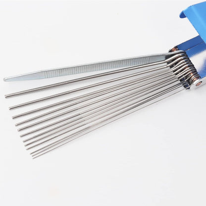 2 Pieces Torch Nozzle Tip Cleaner, Welding Tip Cleaner and Carb Carburetor Cleaner Set for Cleaning Engine Carburetors, Gas Orifices, Sprinklers, Shower Heads(12 Wire Set Plus a Flat File)