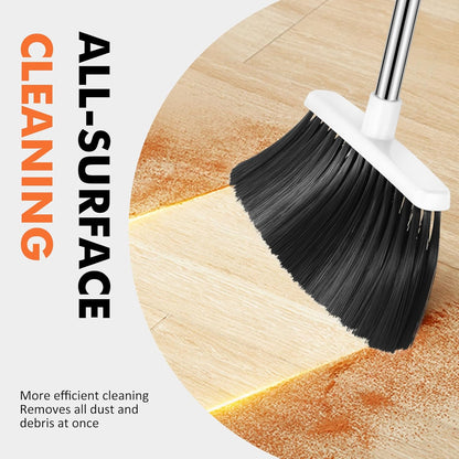 Heavy Duty Broom, 55 Inch Long Handle Outdoor Large Angle Brooms, Commercial Broom for Sweeping Indoor, for Home Garage Kitchen Office Courtyard Lobby Patio Lawn Concrete