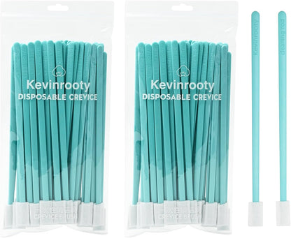 50PCS Disposable Crevice Cleaning Brush Kit, Disposable Toilet Brush, Window Sill, Keyboard, Car AC Cleaner (Blue)