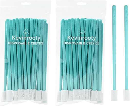 50PCS Disposable Crevice Cleaning Brush Kit, Disposable Toilet Brush, Window Sill, Keyboard, Car AC Cleaner (Blue)