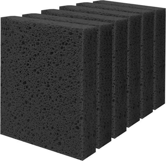 Cellulose Sponges, Large Size 4" x 6" x 1" - Heavy Duty Scrub Kitchen Sponge, Clean Tough Messes Without Scratching Kitchen Cleaning Pads, Pop Up Eco DIY (6 Pack), Green