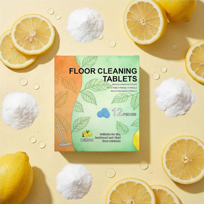24PCS Floor Cleaner Tablets Hard Floor Cleaner Tablets,Powerful Floor Cleaner Cleaning Solution for Tile, Vinyl, Hardwood,Compatible with Robot Mops & Wet/Dry Vacuums, Lemon Scented