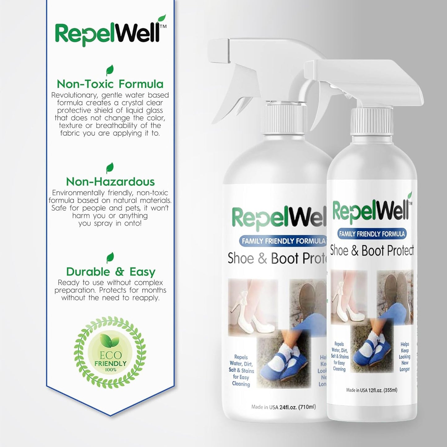 Eco-Friendly Upholstery Protect Stain & Water Repellent Spray 24oz – Non-Toxic, Pet-Safe Formula for Fabric, Leather, & Suede – Long-Lasting Stain Guard Keeps Furniture Clean & New