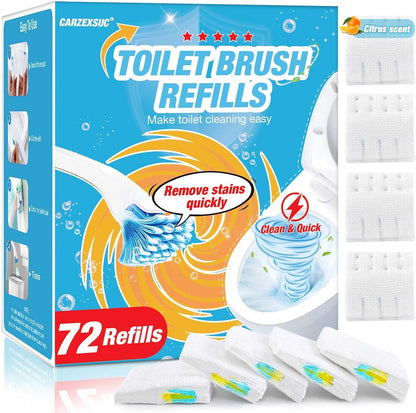 Toilet Cleaner Refill Pads Ocean Scent Enhanced Odor Control 48 Count Toilet Scrubber Refill Clean Stains Disposable Toilet Brush Refill for Toilet and Bathroom