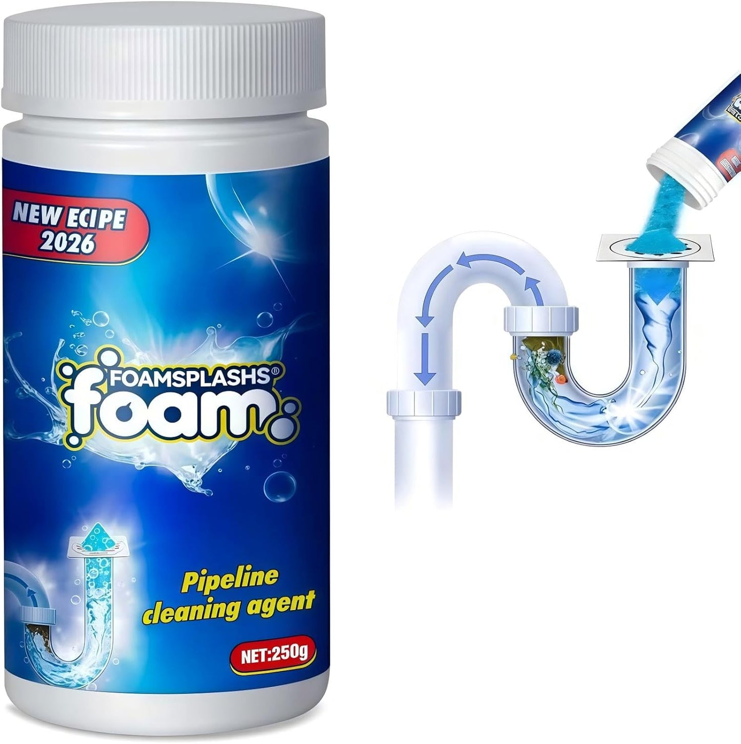 Drain Clog Remover, Wild Tornado Sink and Drain Cleaner, Pipe Dredging Agent, Sink & Toilet Clog Remover, Mild Formula Cleaning for Kitchen & Bathroom Cleaning (7.5 FL OZ (Pack of 1), Unscented)