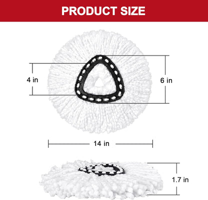 Mop Replacement Heads for O-Ceda Mop Replace Head EasyWrin Spin Mop Heads Replacements, Microfiber Spin Mop Refills, Easy Cleaning Mop Head Replacement (White-3 Mop Heads)