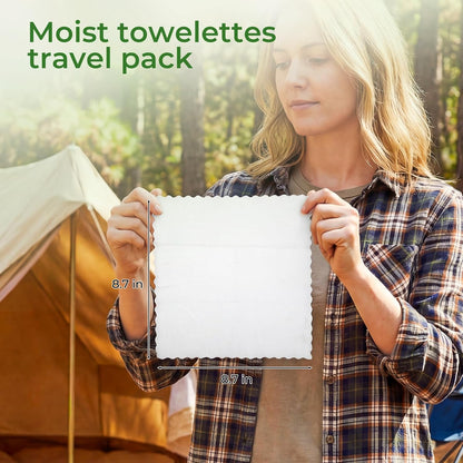 Body Wash Towelettes Scented Lemon Moist Cotton Towel 8.66''x8.66'' Deodorant Wipes Travel Size Individually Wrapped Bulk for Hiking Gym Camping Outdoor Sports (100 Pack)