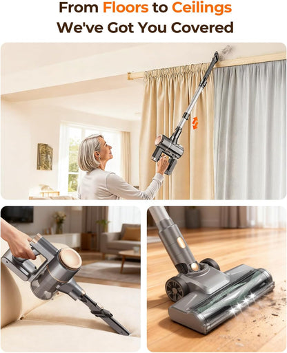 UML0 N8 Cordless Vacuum Cleaner,Lightweight Stick Vacuum with Powerful Suction,2200mAh Battery,40 Mins Runtime, Self-Standing,Rechargeable Vacuum Cleaners for Home Hardwood Floor Pet Hair