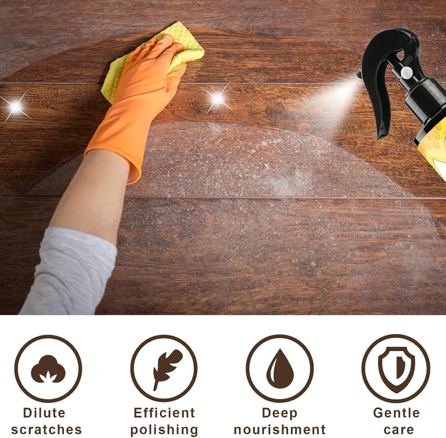 2PCS Natural Beeswax Spray, Beeswax Spray Cleaner, Furniture Polish,The Original Furniture Polish for living rooms,kitchens,wood furniture floors
