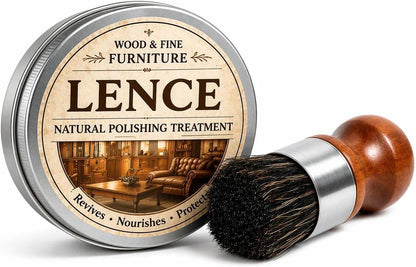 Lence Furniture Balm – All-in-One Wood Scratch Repair, Polishing & Multi-Surface Cleaner for Home & Countertops - Includes Application Brush(1pcs)