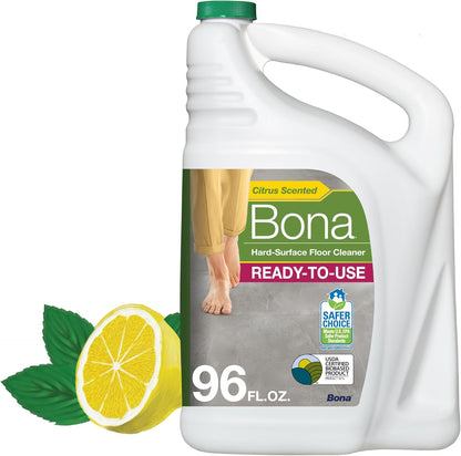 Bona Multi-Surface Floor Cleaner Spray - 32 fl oz - Lemon Mint Scent - Refillable - Residue-Free Floor Cleaning Solution for Stone, Tile, Laminate, and Vinyl Floors