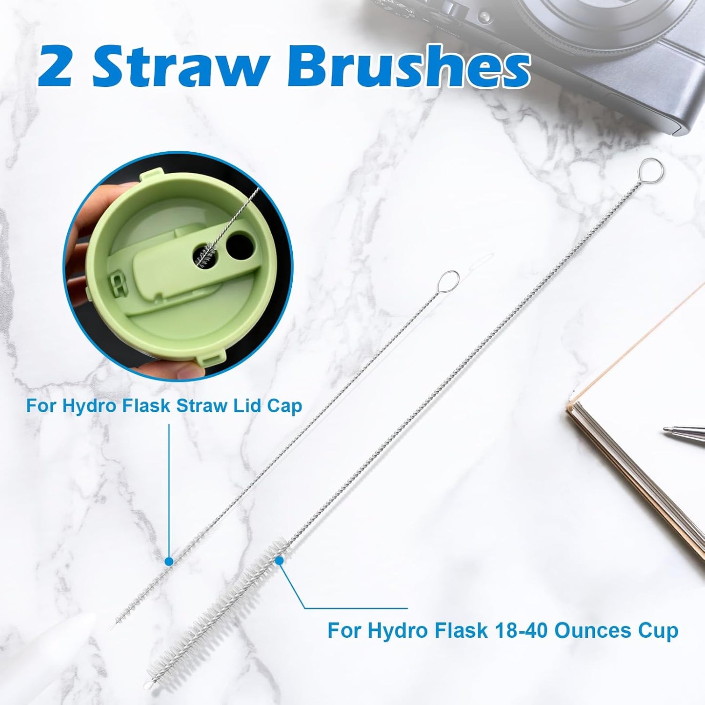 Palksky Water Bottle Cleaning Brush Kit, Brush and Straw Cleaner for Owala, 5 PCS