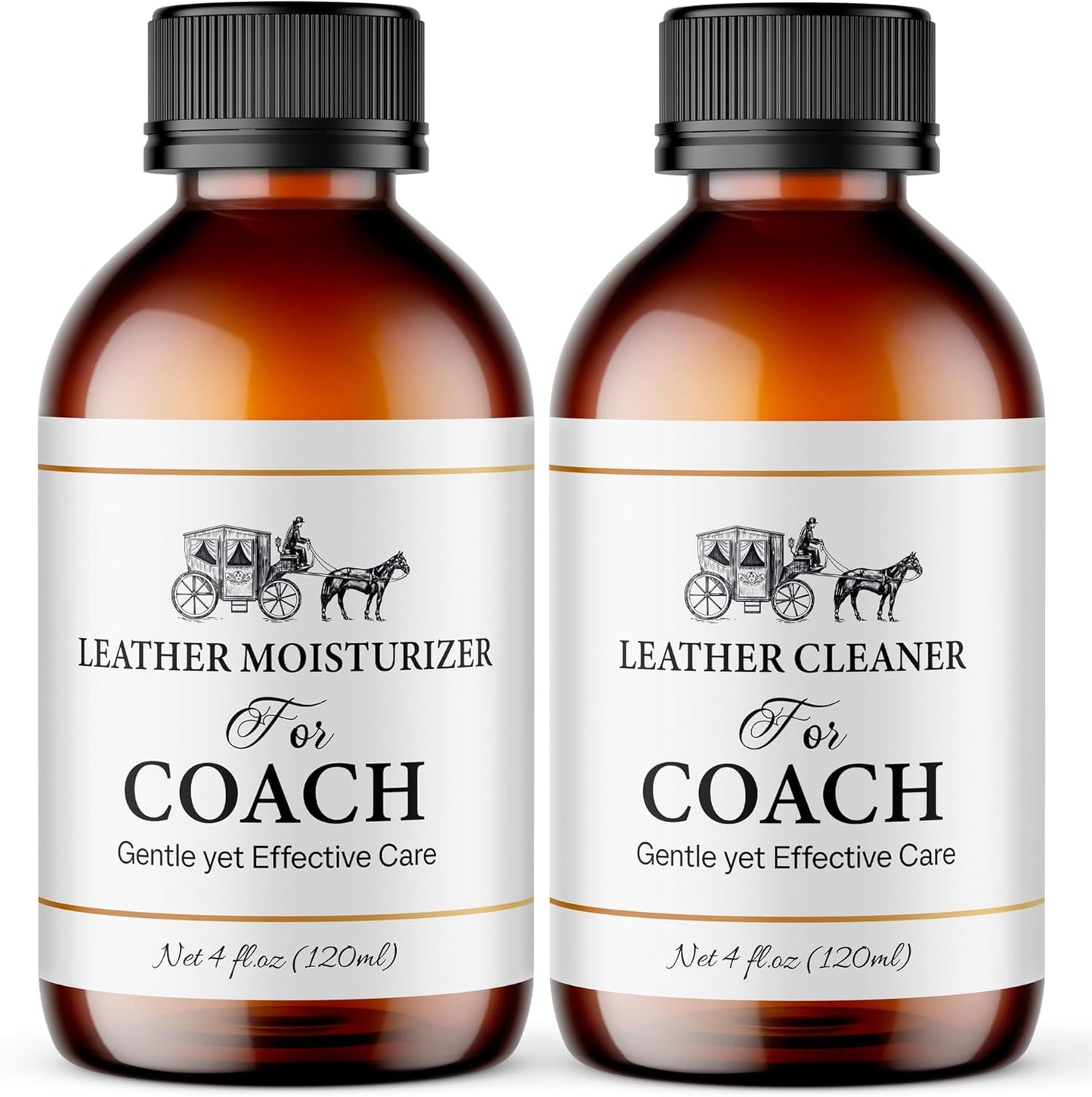 Leather Cleaner & Moisturizer Set for Coach, Gentle Formula to Remove Stains & Restore Shine, Keeps Leather Looking Like New, 120ml x2