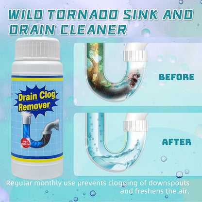 Wild Tornado Pipe Dredge, drain clog remover，Powerful Sink and Drain Cleaner, Fast Foaming for Kitchen and Pipes Cleaning Tool（4pcs）