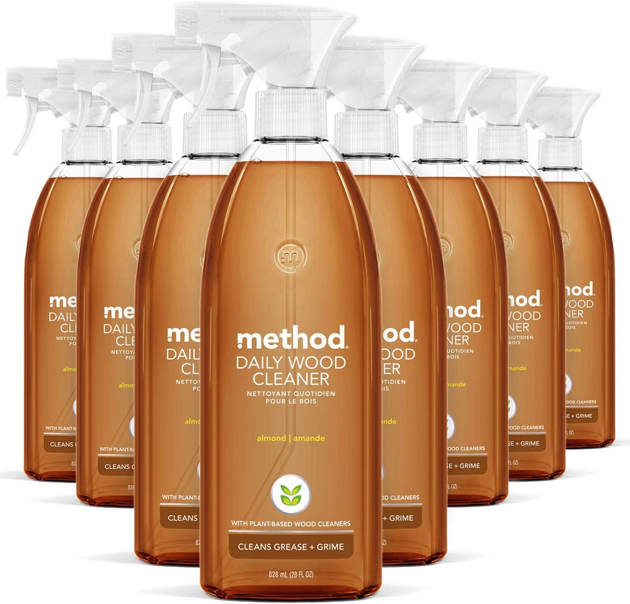 Method Daily Wood Cleaner, Almond, Cleans Shelves, Tables and Other Wooden Surfaces While Removing Dust & Grime, 28 oz Spray Bottles, (Pack of 1)