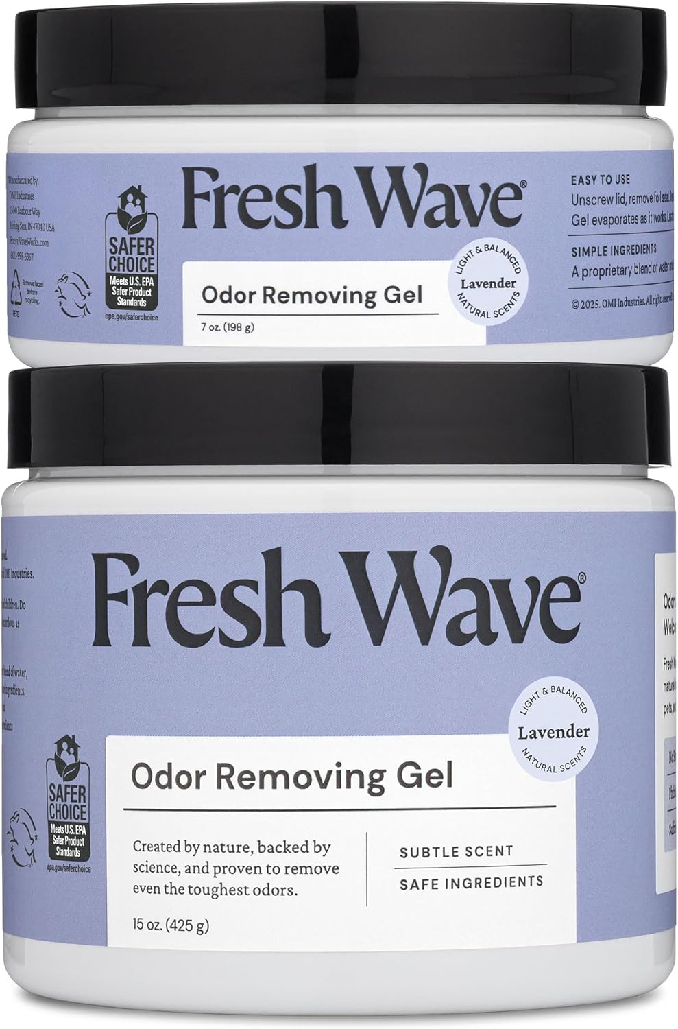 Fresh Wave Odor Removing Gel, 7 oz., Pack of 3 - Odor Absorbers for Home, Safer Odor Relief, Natural Plant-Based Odor Eliminator, Every 7 oz. lasts 15-30 Days, For Cooking, Trash & Pets