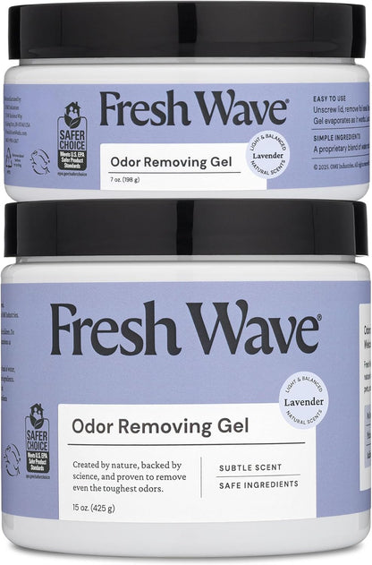 Fresh Wave Odor Removing Gel, 7 oz., Pack of 3 - Odor Absorbers for Home, Safer Odor Relief, Natural Plant-Based Odor Eliminator, Every 7 oz. lasts 15-30 Days, For Cooking, Trash & Pets