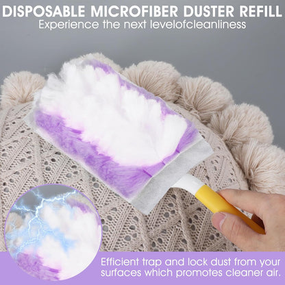 120 Pcs Duster Refills, Electrostatic Disposable Dusters Refills Compatible with Duster, Bulk Heavy Duty Dusters Refill for Blinds Ceiling Fans Furniture Multi-Surface Dusting, Unscented
