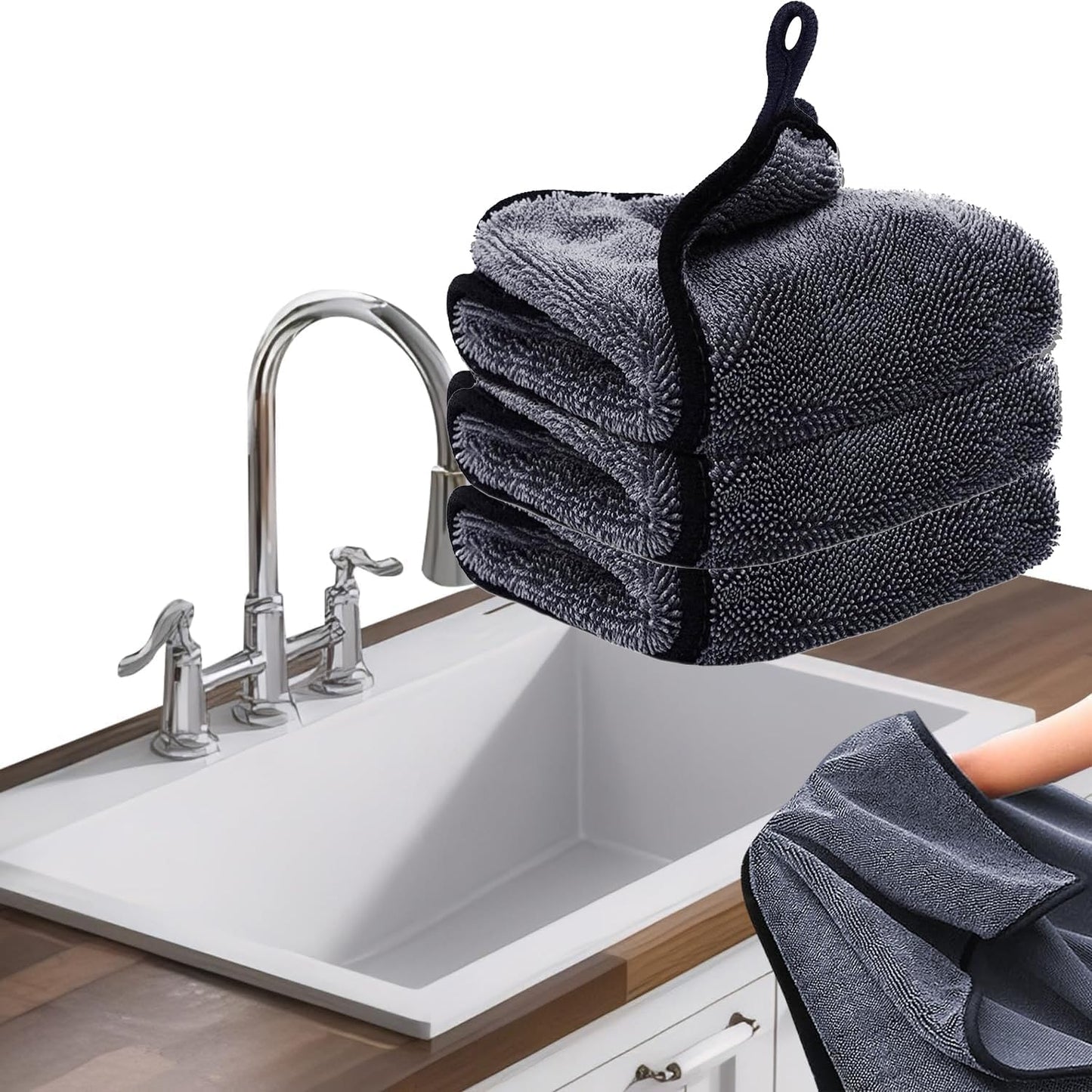 Cleaning Wipes Cloths,5pcs Cleaning Drying Towels,Shower Doors Drying Towels,12 * 10” Streak Free Glass Window Car Mirror Super Absorben Microfiber Cleaning Cloths Cleaner(5pcs grey12*10”)