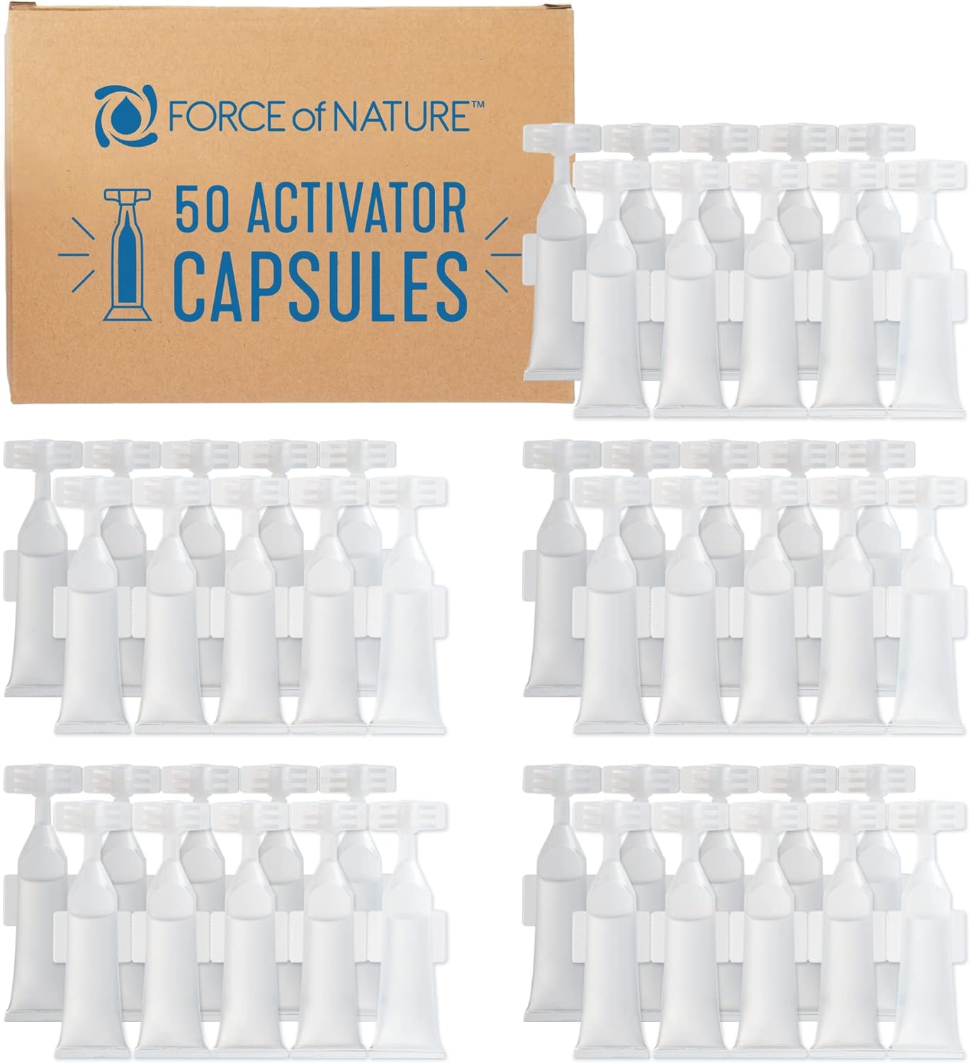 Force of Nature Activator Capsules - Concentrate Refill for Eco-Friendly, All-Purpose Disinfectant Cleaning Spray - Kitchen, Bathroom, Toilet, Glass - Cleaning Supplies, 25 count x 12 Fl oz
