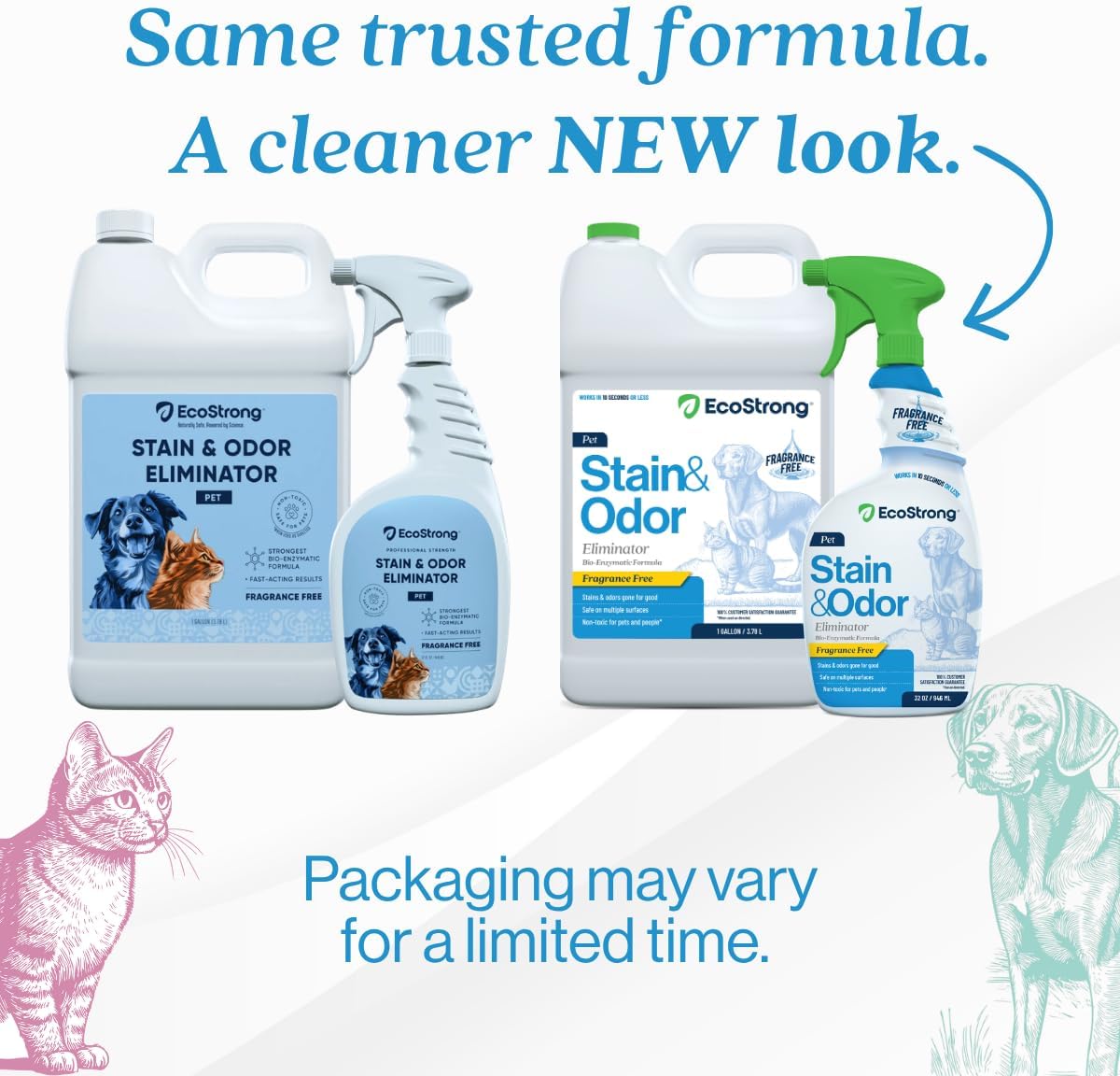 Eco Strong Pet Stain and Odor Remover - Cat Urine Enzyme Cleaner Destroyer, Urine Destroyer for Dogs, Pet Urine Enzyme Cleaner - 128 Oz