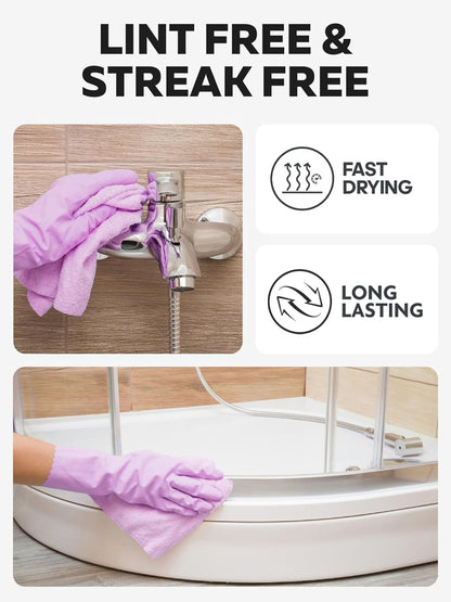Fantasticlean Microfiber Cleaning Cloth Roll -75 Pack, Tear Away Microfiber Towels, 12" x 12", Reusable, Washable, Scratch Free, Ultra Absorbent Dishcloth for All-Around Cleaning Supplies (White)