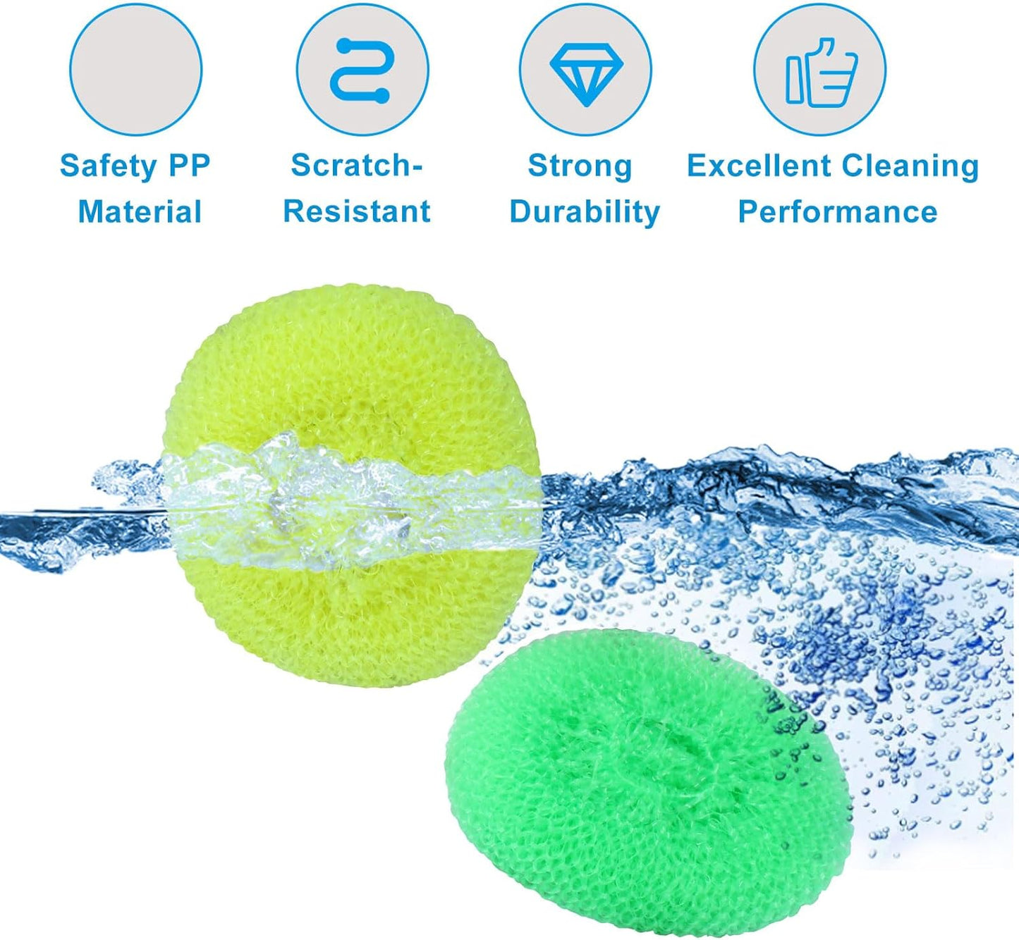 15 Pcs Plastic Dish Scrubbers, Nylon Scouring Pad Mesh Pot Scourers(Blue+Red+Green)